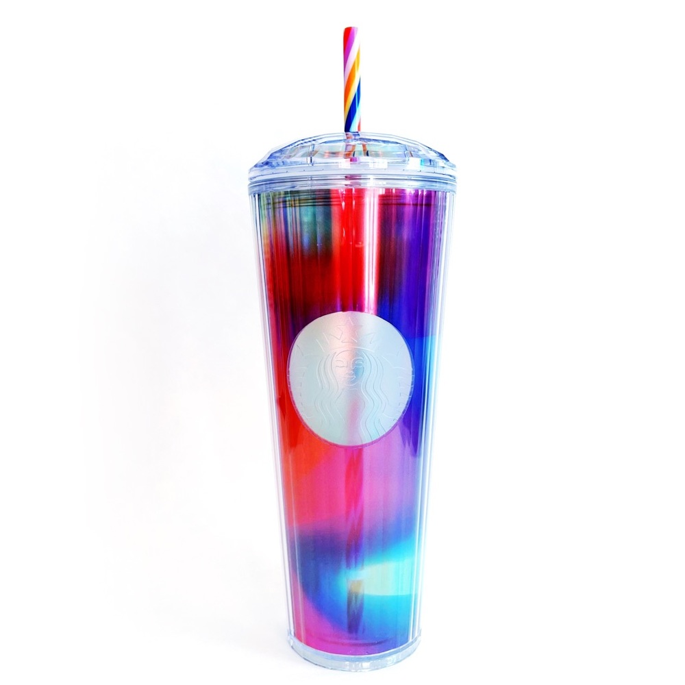 Starbucks Pride Tumbler Kaleidoscope Dome Rainbow Travel Cup Mens Womens Gift